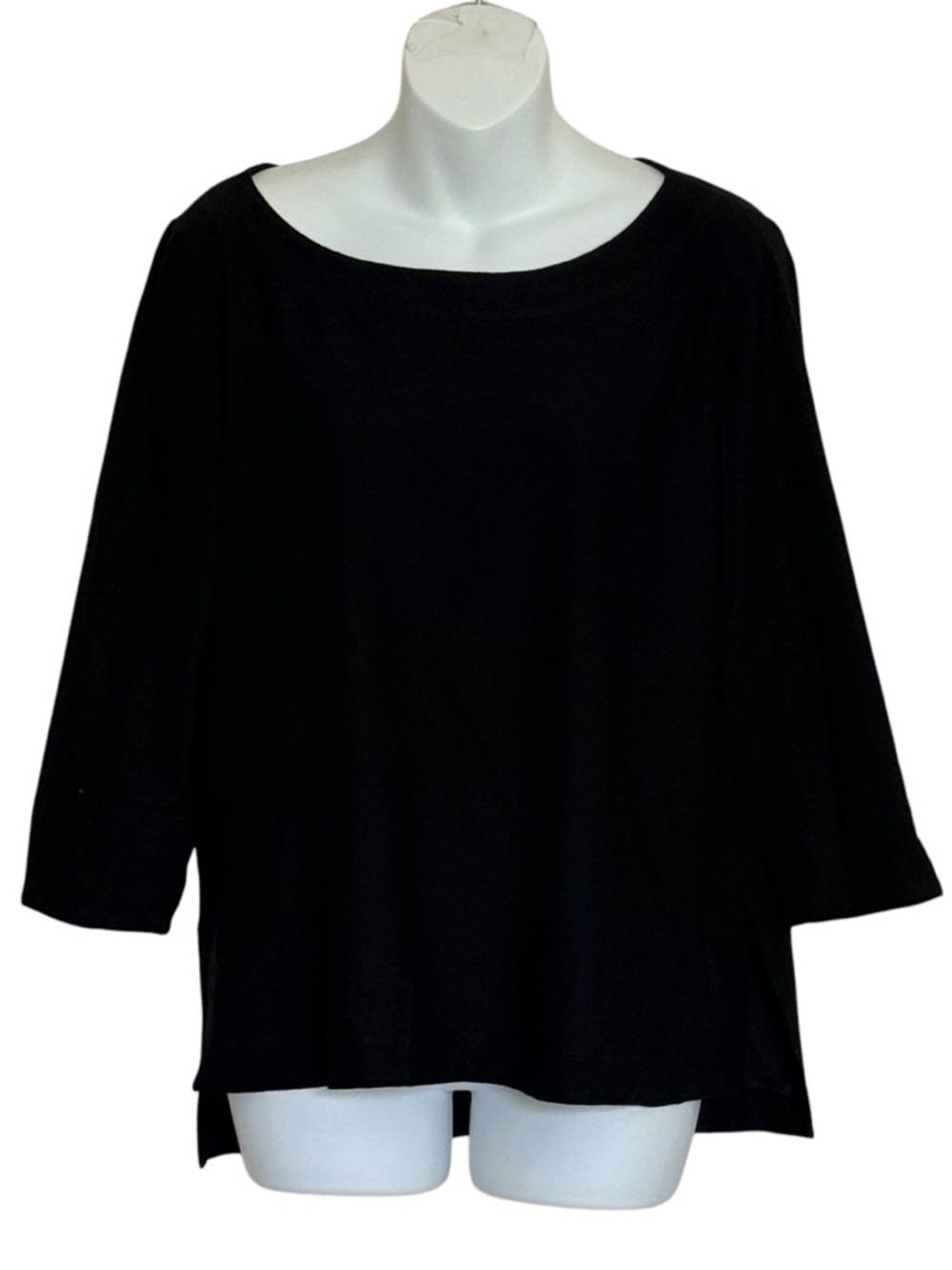 Eileen Fisher Classic Black Women's Boatneck Top Size Small
